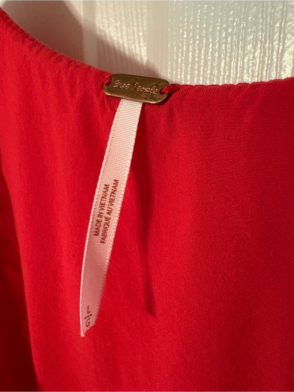 Free People Marley Maxi Dress in Red Geometric Print with Lace Trim - NWOT - Picture 6 of 11
